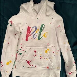 Polo by Ralph Lauren Kids' White Hoodie with Colorful Splashes
